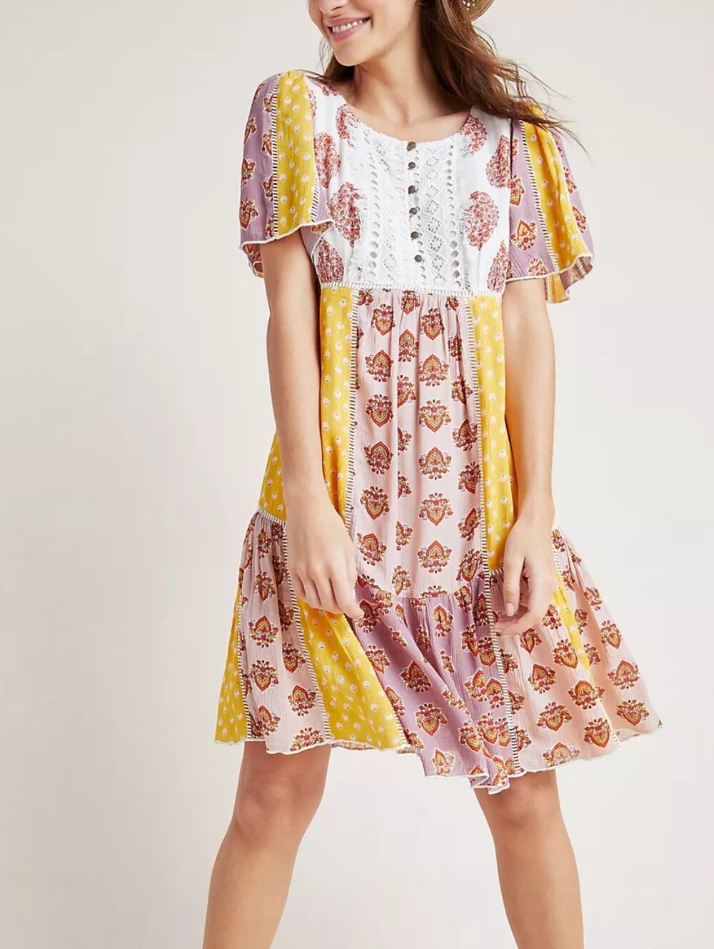 Anthropologie Melody Patchwork Dress, Size 8